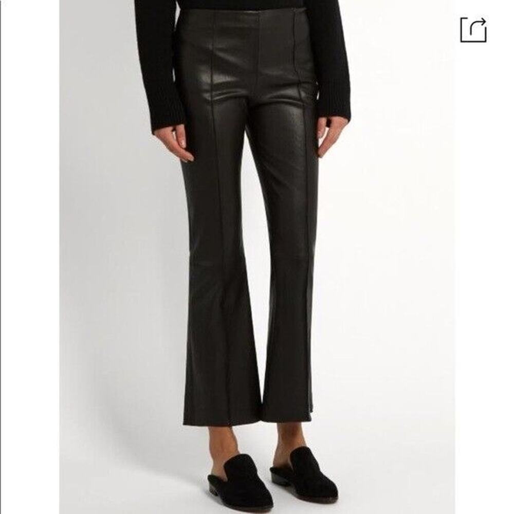 The Row Black Leather Pants